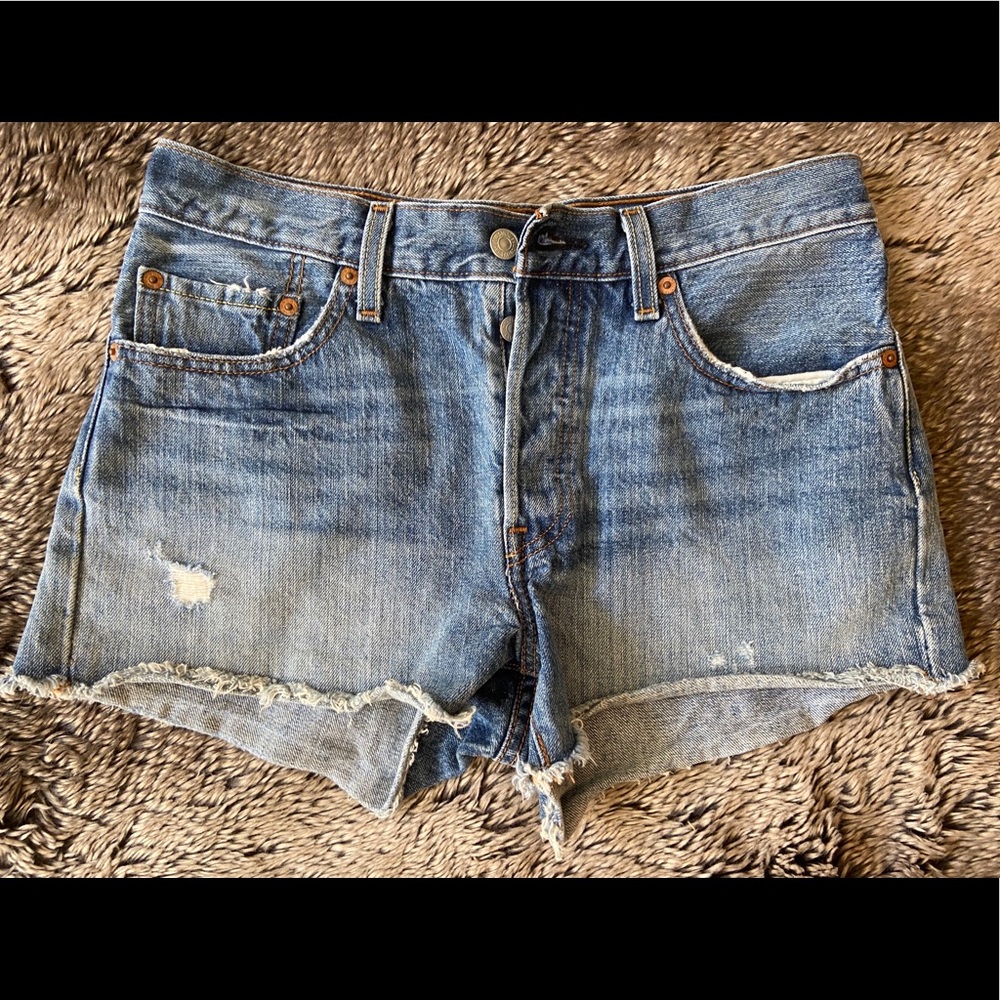 LEVI STRAUSS CLASSIC DENIM HIGH RISE SHORTS